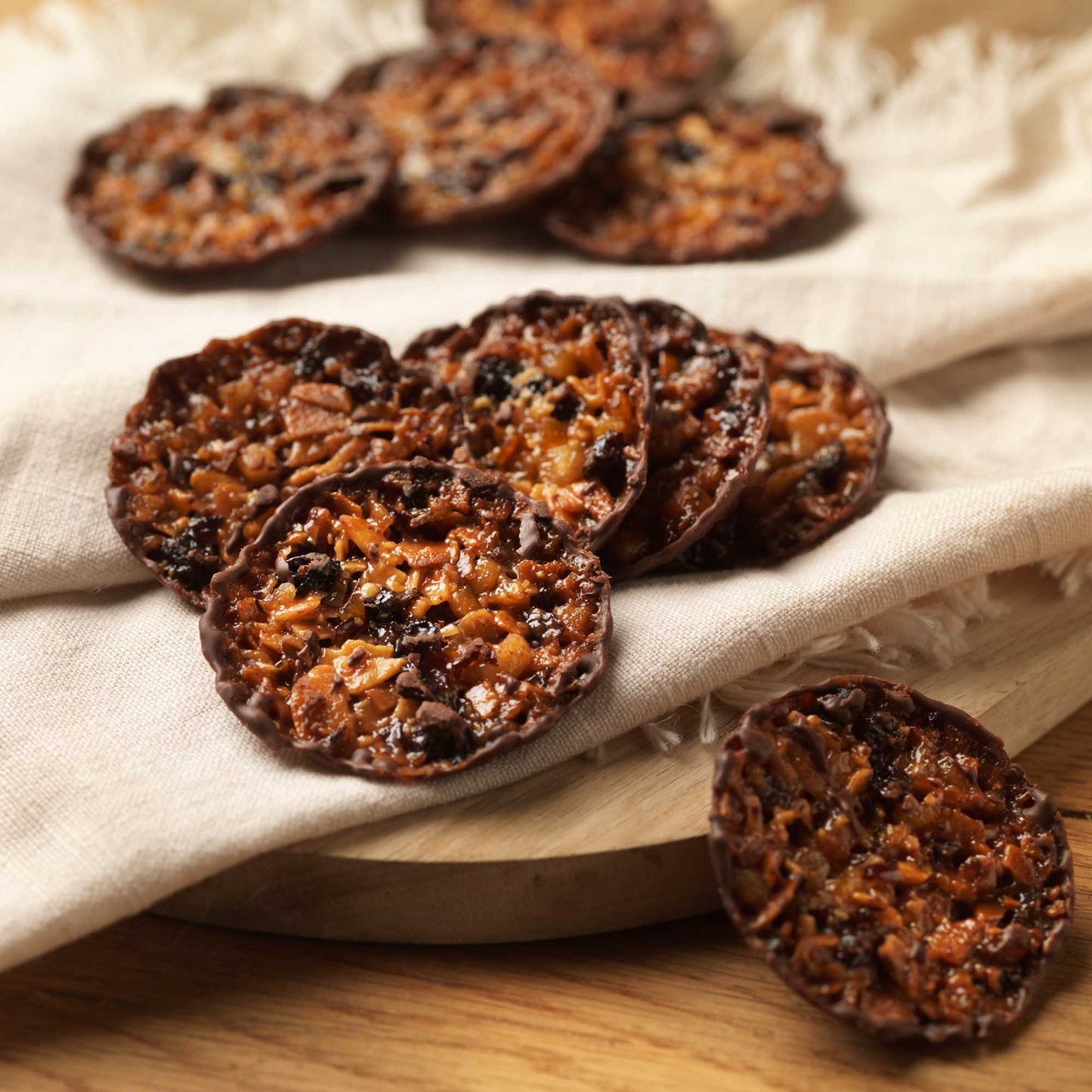Milk Chocolate & Salted Caramel Florentine Thins