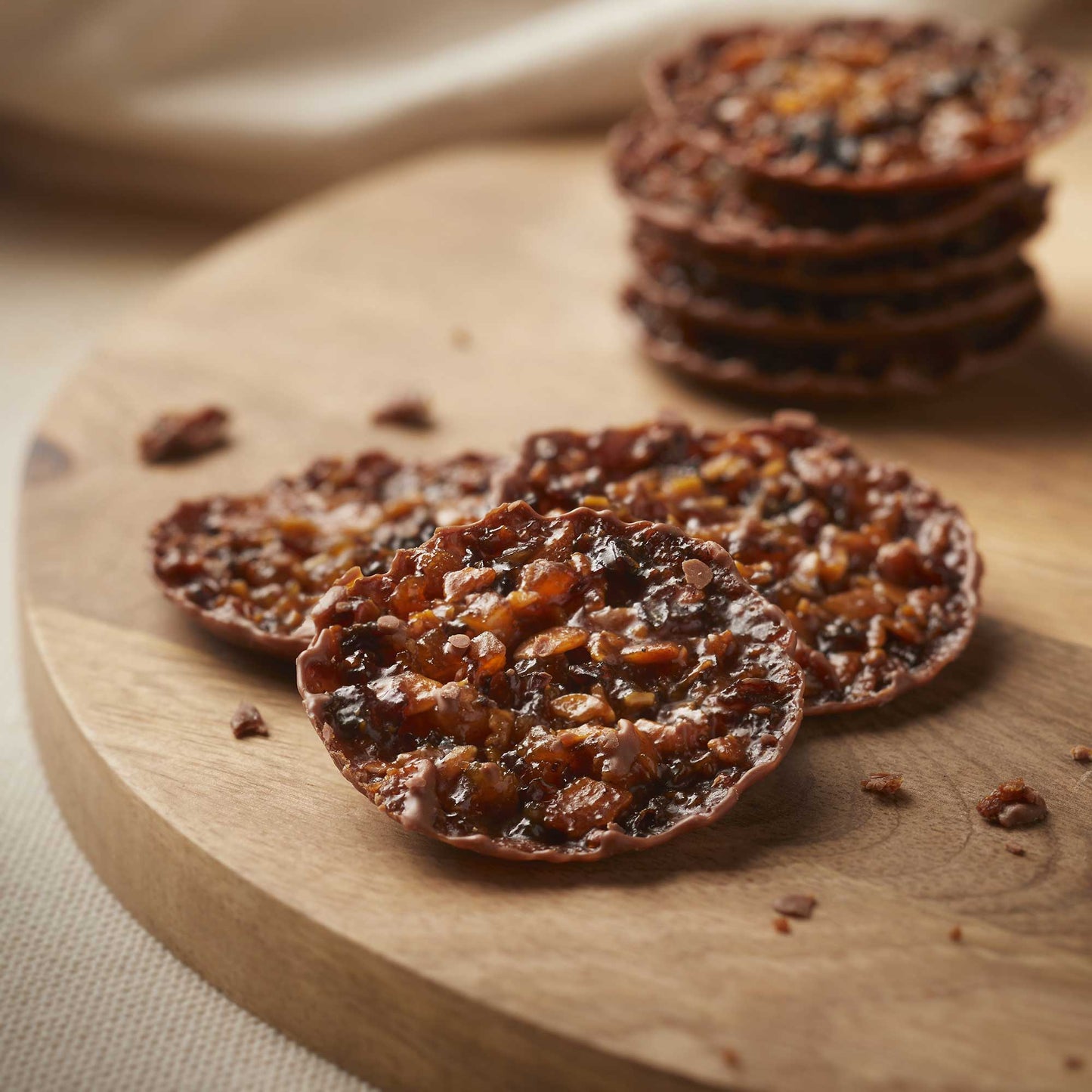 Milk Chocolate & Salted Caramel Florentine Thins
