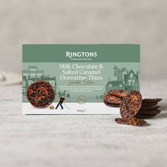 Milk Chocolate & Salted Caramel Florentine Thins