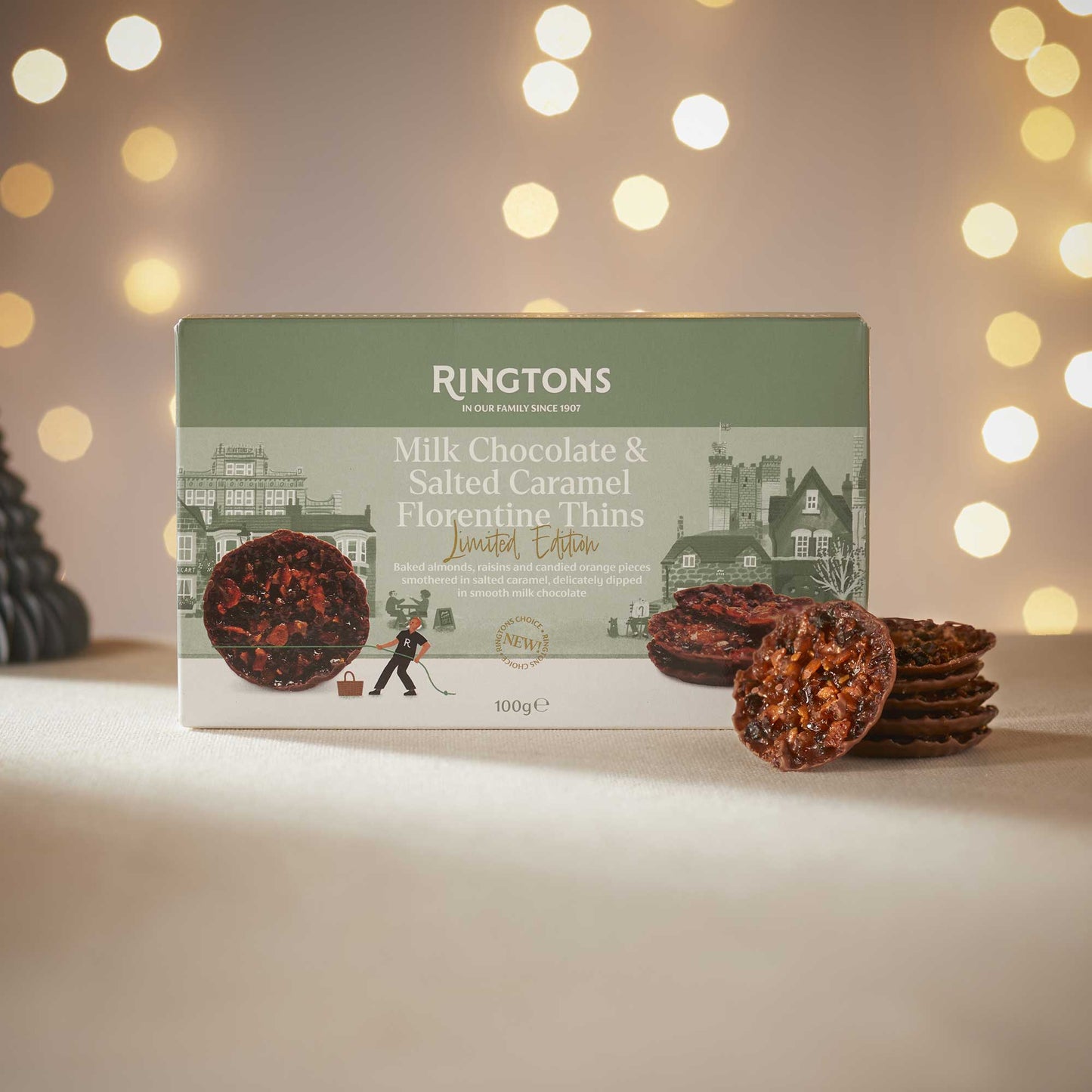 Milk Chocolate & Salted Caramel Florentine Thins